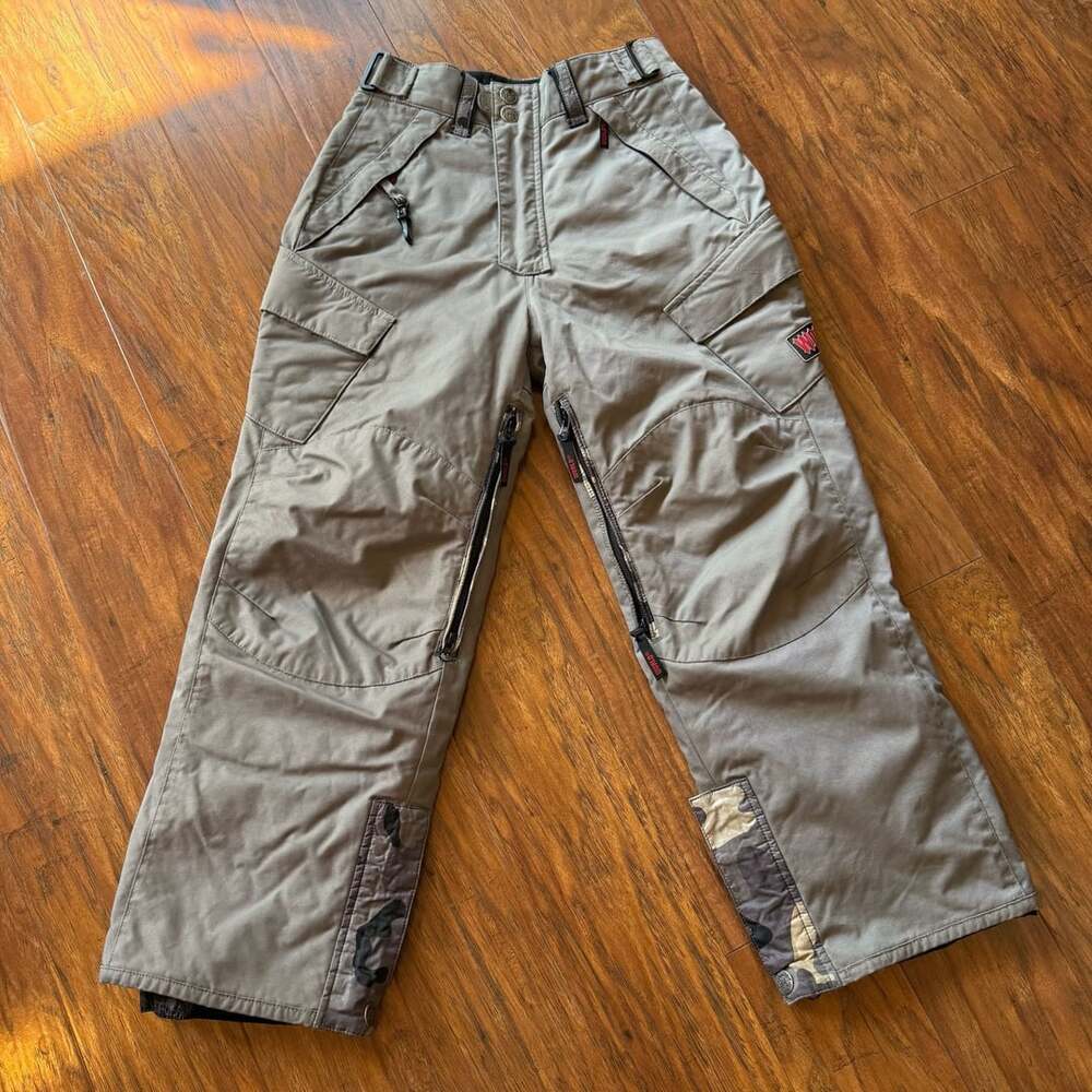 Vtg World Industries Outerwear Snow Pants Youth S Wet Willy Flameboy Camo Y2K Sk
